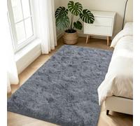 Rugs Living Room 80x150cm Soft Fluffy Shaggy Area Rugs bedroom Dark Gray | Machine Washable Rugs Modern Floor Mat Beside Carpets for Kids Room Home Decor Non Shedding Anti-Slip Backing