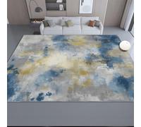 Rugs Living Room, 90 x 150 cm Non-Slip Backing, on-Shedding Abstract Blur Art for Bedroom, Hallway Dining Room Kitchen Office Green Blue Mustard Yellow
