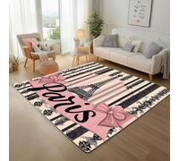 Rugs Living Room Area Rug Bow Eiffel Tower Large Non Slip Carpet Geometric Stripes Flower Machine Washable Rug Short Pile for Bedroom Kitchen Soft Faux Wool Mats and Rugs 80x150cm