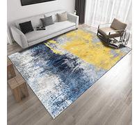 Rugs Living Room Area Rug Simple abstract blue yellow gray oil painting Non-slip XXL Extra Large Medium Home Decor Floor Carpet 100x200CM (39'' x 79'')