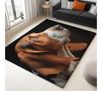 Rugs Living Room Black Washable Area Rug 80 x 150 cm, Non SlipSurreal Movie Animals DogsLarge Carpet Dining Room Bedroom Kitchen Hall Lounge Office Low Pile Soft Carpets