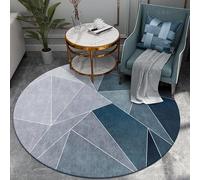 Rugs Living Room Blue Geometry Round Rug Washable Rug Soft Durable Non Slip Carpet,Perfect Rugs For Bedroom And Living Room Decorative Rugs,Round Outdoor Rug,Door Matround 120 Cm