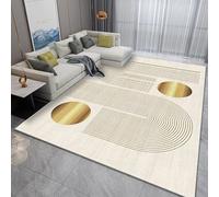 Rugs Living Room Large 150 x 180 cm Area Rugs for Bedroom Washable Rug Soft Short Pile Non Slip Dining Gaming Modern geometric lines in yellow