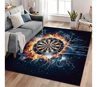 Rugs Living Room Large Flaming Dart Board 160x230 cm Machine Washable Rugs Bedroom Rug Anti Slip Rugs Large Rugs for Living Room Area Rugs Short Pile Rug