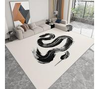 Rugs Living Room Minimalism Hand-Drawn Snake 120 x 180 cm Area Rugs for Bedroom, White Washable Anti Slip Soft Rug Fluffy Modern Floor Carpets Mat Rugs for Kids Living Room