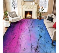 Rugs Living Room, Modern Blue Pink Gradient Cracks Fragments Area Rug, Low-Pile Anti-Slip Soft Washable Ultra Thin Carpet for Bedrooms Kids' Room Dining Room Home Decor Enterance, 140 x 200 cm