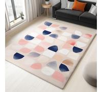 Rugs Living Room Pink Washable Area Rug 120 x 170 cm, Non SlipMinimalist Surreal Geometric AbstractLarge Carpet Dining Room Bedroom Kitchen Hall Lounge Office Low Pile Soft Carpets