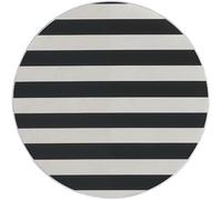 Rugs Living Room Round 120 cm Minimalist Horizontal Stripes Washable Circle Area Rugs, Bedroom Carpet Round Short Pile Thin Anti Slip for Dining Room Kids Room Hallway, Black White