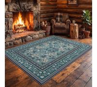 Rugs Living Room Rug 180 × 270 Dark green Washable Carpet | Oriental Persian Area Rug,Non Slip,Washable, Vintage floral vines for Living Room, Bedroom, Kitchen, Hall, Lounge