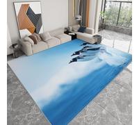 Rugs Living Room - Rugs for Bedroom 140 x 200cm Washable Carpet Non Shedding Animals Penguins Pattern Stain Resistant Super Soft TPR Rug Easy to Clean