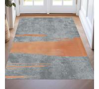 Rugs Living Room Washable Anti Slip, Carpets for Bedroom, Easy To Clean,Neutral Grey Abstract Modern,Orange,160 x 180 cm