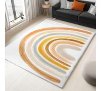 Rugs Living Room White Washable Area Rug 60 x 90 cm, Non SlipBohemian Colorful SimpleLarge Carpet Dining Room Bedroom Kitchen Hall Lounge Office Low Pile Soft Carpets