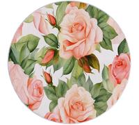 Rugs Round 245 cm, Living Room Non-Slip Area Rug Round Machine Washable Floor Carpet, Short Pile Soft Watercolour Rose Circle Rug Pink for Living Room Bedroom Kids Room Decor