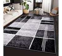 Rugs Shop Modern Large Area Rugs for Living Room Bedrooms Designer Carpet Hallway Runner Rug, Kitchen Floor Mats (160 x 230 cm, Black)