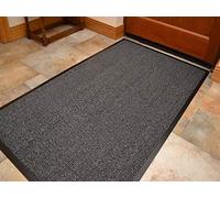 Rugs Supermarket.com LTD Machine Washable Grey Black Heavy Duty Quality Non Slip Hard Wearing Barrier Mat (90cm x 150cm)
