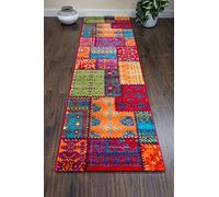 Rugs Supermarket.com LTD Modern Candy Multicoloured Patchwork Design Rug (67cm x 300cm)