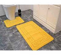 Rugs Supermarket.com LTD Ochre Gold 2 Piece Greek Key Bath Mat Set. Available in 25 Colours