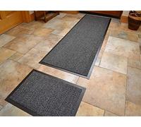 Rugs Supermarket Grey Barrier Mat Machine Washable Set. Available in 4 Sizes (70cm x 300cm & 40cm x 60cm)