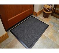 Rugs Supermarket Machine Washable Grey Black Heavy Duty Quality Non Slip Hard Wearing Barrier Mat (40cm x 60cm)
