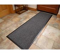 Rugs Supermarket Machine Washable Grey Black Heavy Duty Quality Non Slip Hard Wearing Barrier Mat (60cm x 160cm)