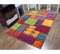 Rugs Supermarket Modern Candy Multicoloured Patchwork Design Rug (160cm x 220cm)