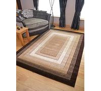 Rugs Supermarket Modern Sahara Brown Beige Border Rug