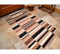 Rugs Supermarket Riviera Patchwork Chocolate Beige Non Slip Machine Washable Rug. Available in 7 Sizes (100cm x 150cm)