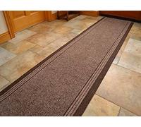 Rugs Supermarket Sydney Non Slip Brown Durable Made to Measure Runner Size: 66cm (2ft 2") Wide (2ft 2" x 9ft (66cm x 274cm))