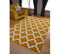 Rugs Supermarket Trend Ochre Off White Trellis Rug (120cm x 170cm)