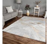 RUGS SUPERSTORE NEW BEIGE BROWN GREY SILVER CLOUD SHIMMER SHEEN EFFECT MODERN RUG SILKY SOFT CHIC DESIGN AREA MAT (120x170 cm)