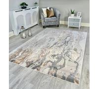 RUGS SUPERSTORE NEW BEIGE BROWN GREY SILVER TIDE SHIMMER SHEEN EFFECT MODERN RUG SILKY SOFT CHIC DESIGN AREA MAT (80x150 cm)