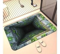 Rugs That Look Like a Hole, 3D Carpet Bottomless Hole Optical Illusion Area Mat, Dog Gets Scared of 3D Hole Carpet, Optical Illusion Rugs for Door Entrance, Bathroom, Living Room (B, 60 * 90cm)