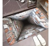 Rugs That Look Like a Hole | Dog Gets Scared of 3D Hole Carpet | 3D Carpet Bottomless Hole Optical Illusion Area Mat | Optical Illusion Rug | Test & Play with Your Dog or Cat (H, 60 * 90cm)