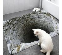 Rugs That Look Like a Hole | Dog Gets Scared of 3D Hole Carpet | 3D Carpet Bottomless Hole Optical Illusion Area Mat | Test & Play with Your Dog or Cat (#01, 40 * 60cm)