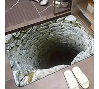 Rugs That Look Like a Hole | Dog Gets Scared of 3D Hole Carpet | 3D Carpet Bottomless Hole Optical Illusion Area Mat | Optical Illusion Rug | Test & Play with Your Dog or Cat (A, 40 * 60cm)