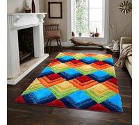 Rugs4Sale 4cm Thick Pile Super Soft Shaggy Modern Rugs Living Room 3D Pattern Multi-color Ideal For Bedroom, Hall, Kids Baby Room, Indoor & Outdoor Rugs Hallway Runners Carpet Mat(Design Chevron)