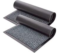 Rugs4sale Front Door Welcome Mat With Non Slip Back Heavy Duty Washable Rubber Mat l Ideal For Entrance, Indoor And Outdoor Shoe Scraper, Dirt Trapper And Super Absorbent Met Carpet (Grey/40x60)