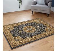 Rugs4sale Traditional Ottoman Large Heritage Dining Runner Rug Soft And Elegant Rugs For The Bedrooms And Kitchen, Easy To Clean Carpet Mat l ideal For Kids, Living, Indoor/Outdoor (Grey/80x150)