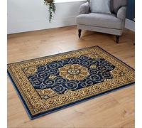 Rugs4sale Traditional Ottoman Large Heritage Dining Runner Rug Soft And Elegant Rugs For The Bedrooms And Kitchen, Easy To Clean Carpet Mat l ideal For Kids, Living, Indoor/Outdoor (Blue/120x170)