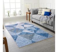 RugsCity AREA RUG LIVING ROOM BEDROOM LARGE SMALL SOFT SHORT PILE CLASSIC MODERN DESIGN CLASSIC DESIGN NAVY RUGS MAT (Loft, 200X290 CM)