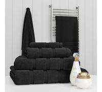 RugsCity Luxury Towel Set 100% Cotton 2 Piece Towel Set Hand Towel Bath Towel Bale 500 GSM Bathroom towels 2 Piece Sets (Black)