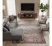 Rugsglobal VE13 VELORA DUNE METALLIC COPPER RUG. MODERN ABSTRACT LIVING, DINNING & BED ROOM RUG SILKY SHIMMER EFFECT LUXURY MARBLE DESIGN (200x290cm)
