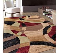 Rugshop Contemporary Abstract Circles Perfect for high Traffic Areas of Your Living Room,Bedroom,Home Office,Kitchen Area Rug 3'3" x 5'3" Multi