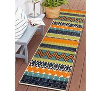 Rugshop Marbella Contemporary Boho Non-Shedding Easy Cleaning Patio Deck Backyard Indoor/Outdoor Runner Rug 2' 7" X 8' Multi