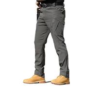 Rugstor Flexcamo - Mens Lightweight Waterproof Quick Dry Tactical Pants, Stretch Cargo Pants (Gray,XL)