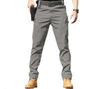 Rugstor Flexcamo - Tactical Waterproof Pants,Stretch Cargo Pants,Mens Tactical Hiking Pants,Lightweight Quick-Drying (Grey,L)