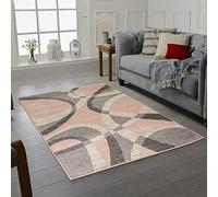 RUGSTORE Modern Abstract Design Swing blush Pink Rug Living Room Bedroom Size Soft Touch Short Pile Extra Large Dining Room Carpet Non Shedding Area Rugs (Pink, 200 X 290 CM)