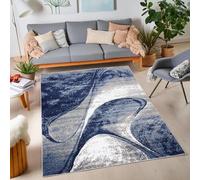 RUGSTORE Modern Rugs Bedroom Living Dining Room Extra Large Small Medium Rectangular Size Super Soft Touch kitchen Thick Pile Navy/Blue Area Rug (COCTAIL NAVY, 200 X 290 CM)