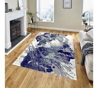 RUGSTORE Modern Rugs Bedroom Living Dining Room Extra Large Small Medium Rectangular Size Super Soft Touch kitchen Thick Pile Navy/Blue Area Rug (RIO NAVY, 160 X 230 CM)