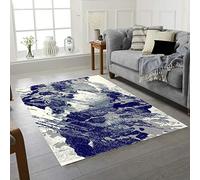 RUGSTORE Modern Rugs Bedroom Living Dining Room Extra Large Small Medium Rectangular Size Super Soft Touch kitchen Thick Pile Navy/Blue Area Rug (RIO NAVY, 200 X 290 CM)